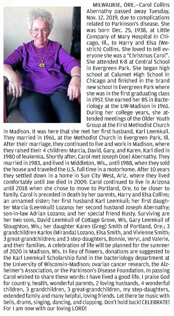 Clipping from Wisconsin State Journal